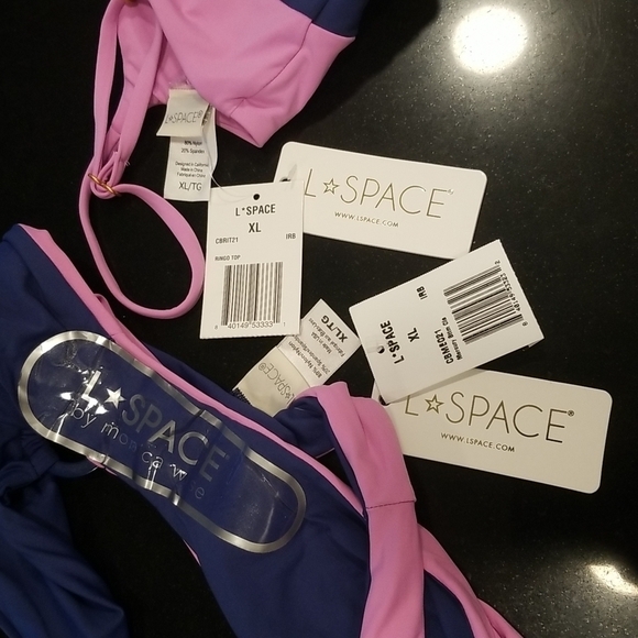 💕L*SPACE💕 Color Block Bikini Set: Ringo Top + Mercury Classic Bottom XL NWT - Picture 16 of 16